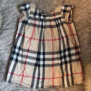 Burberry Kids Dress in Beige, Black, and Red